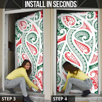 New Zealand Kowhaiwhai Christmas Door Cover Traditional Maori Koru Pattern LT9 - Polynesian Pride