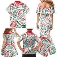 New Zealand Kowhaiwhai Christmas Family Matching Mermaid Dress and Hawaiian Shirt Traditional Maori Koru Pattern LT9 - Polynesian Pride