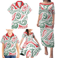 New Zealand Kowhaiwhai Christmas Family Matching Puletasi and Hawaiian Shirt Traditional Maori Koru Pattern LT9 - Polynesian Pride
