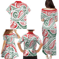 New Zealand Kowhaiwhai Christmas Family Matching Puletasi and Hawaiian Shirt Traditional Maori Koru Pattern LT9 - Polynesian Pride