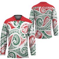 New Zealand Kowhaiwhai Christmas Hockey Jersey Traditional Maori Koru Pattern LT9 - Polynesian Pride