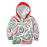 New Zealand Kowhaiwhai Christmas Kid Hoodie Traditional Maori Koru Pattern LT9 Hoodie White - Polynesian Pride