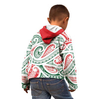 New Zealand Kowhaiwhai Christmas Kid Hoodie Traditional Maori Koru Pattern LT9 - Polynesian Pride