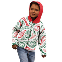 New Zealand Kowhaiwhai Christmas Kid Hoodie Traditional Maori Koru Pattern LT9 - Polynesian Pride