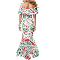 New Zealand Kowhaiwhai Christmas Mermaid Dress Traditional Maori Koru Pattern LT9 - Polynesian Pride