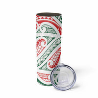 New Zealand Kowhaiwhai Christmas Skinny Tumbler Traditional Maori Koru Pattern LT9 - Polynesian Pride