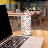 New Zealand Kowhaiwhai Christmas Skinny Tumbler Traditional Maori Koru Pattern LT9 - Polynesian Pride