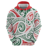 New Zealand Kowhaiwhai Christmas Zip Hoodie Traditional Maori Koru Pattern LT9 - Polynesian Pride