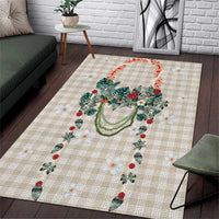 Brown Hawaiian Palaka Area Rug Kukui Nut Money Lei - Polynesian Pride