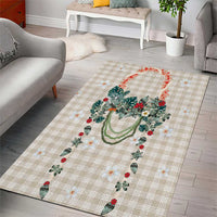 Brown Hawaiian Palaka Area Rug Kukui Nut Money Lei - Polynesian Pride