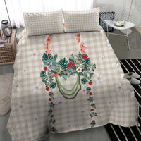 Brown Hawaiian Palaka Bedding Set Kukui Nut Money Lei - Polynesian Pride