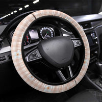 Peach Hawaiian Palaka Steering Wheel Cover Kukui Nut Money Lei - Polynesian Pride