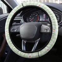 Sage Green Hawaiian Palaka Steering Wheel Cover Kukui Nut Money Lei - Polynesian Pride