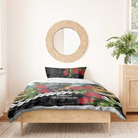 Meri Kirihimete Tuatara Bedding Set New Zealand Fern with Puhutukawa Flowers LT9 - Polynesian Pride