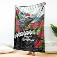 Meri Kirihimete Tuatara Blanket New Zealand Fern with Puhutukawa Flowers LT9 - Polynesian Pride
