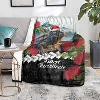 Meri Kirihimete Tuatara Blanket New Zealand Fern with Puhutukawa Flowers LT9 - Polynesian Pride