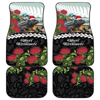 Meri Kirihimete Tuatara Car Mats New Zealand Fern with Puhutukawa Flowers LT9 - Polynesian Pride
