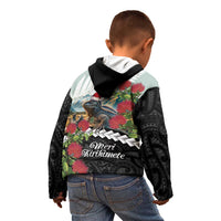Meri Kirihimete Tuatara Kid Hoodie New Zealand Fern with Puhutukawa Flowers LT9 - Polynesian Pride