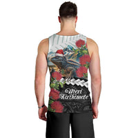 Meri Kirihimete Tuatara Men Tank Top New Zealand Fern with Puhutukawa Flowers LT9 - Polynesian Pride
