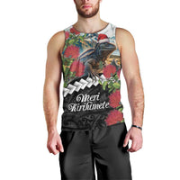 Meri Kirihimete Tuatara Men Tank Top New Zealand Fern with Puhutukawa Flowers LT9 - Polynesian Pride