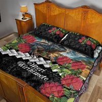 Meri Kirihimete Tuatara Quilt Bed Set New Zealand Fern with Puhutukawa Flowers LT9 - Polynesian Pride
