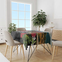 Meri Kirihimete Tuatara Tablecloth New Zealand Fern with Puhutukawa Flowers LT9 - Polynesian Pride