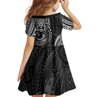 Polynesian Turtle Tribal Tattoo Family Matching Off Shoulder Maxi Dress and Hawaiian Shirt Black Style LT9 - Polynesian Pride