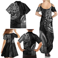 Polynesian Turtle Tribal Tattoo Family Matching Summer Maxi Dress and Hawaiian Shirt Black Style LT9 - Polynesian Pride