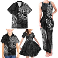 Polynesian Turtle Tribal Tattoo Family Matching Tank Maxi Dress and Hawaiian Shirt Black Style LT9 - Polynesian Pride