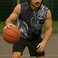 Polynesian Turtle Tribal Tattoo Sleeveless Zip Hoodie Black Style - Polynesian Pride