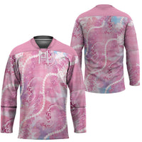 Japanese Koi Fish Hockey Jersey Pink Wagara Palaka Honohono Pikake Lei LT9 - Polynesian Pride