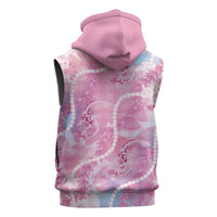 Japanese Koi Fish Sleeveless Zip Hoodie Pink Wagara Palaka Honohono Pikake Lei LT9 - Polynesian Pride