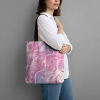 Japanese Koi Fish Tote Bag Pink Wagara Palaka Honohono Pikake Lei