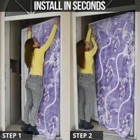 Japanese Koi Fish Door Cover Purple Wagara Palaka Honohono Pikake Lei LT9 - Polynesian Pride