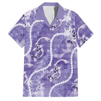 Japanese Koi Fish Family Matching Puletasi and Hawaiian Shirt Purple Wagara Palaka Honohono Pikake Lei LT9 Dad's Shirt - Short Sleeve Purple - Polynesian Pride