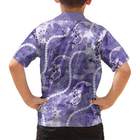 Japanese Koi Fish Hawaiian Shirt Purple Wagara Palaka Honohono Pikake Lei LT9 - Polynesian Pride