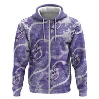 Japanese Koi Fish Hoodie Purple Wagara Palaka Honohono Pikake Lei LT9 Zip Hoodie Purple - Polynesian Pride