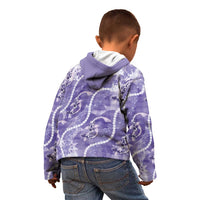 Japanese Koi Fish Kid Hoodie Purple Wagara Palaka Honohono Pikake Lei LT9 - Polynesian Pride