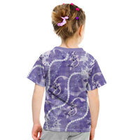 Japanese Koi Fish Kid T Shirt Purple Wagara Palaka Honohono Pikake Lei LT9 - Polynesian Pride