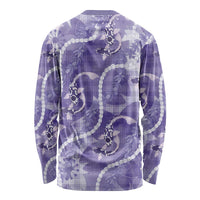 Japanese Koi Fish Long Sleeve Shirt Purple Wagara Palaka Honohono Pikake Lei LT9 - Polynesian Pride