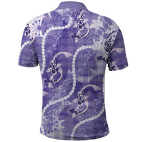 Japanese Koi Fish Polo Shirt Purple Wagara Palaka Honohono Pikake Lei LT9 - Polynesian Pride
