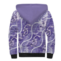 Japanese Koi Fish Sherpa Hoodie Purple Wagara Palaka Honohono Pikake Lei LT9 - Polynesian Pride