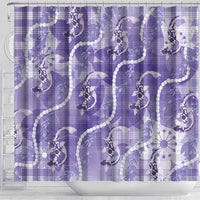 Japanese Koi Fish Shower Curtain Purple Wagara Palaka Honohono Pikake Lei LT9 - Polynesian Pride