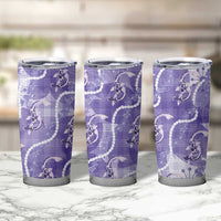 Japanese Koi Fish Tumbler Cup Purple Wagara Palaka Honohono Pikake Lei LT9 - Polynesian Pride