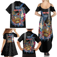 Personalized Japanese Koi Fish Ramen Family Matching Summer Maxi Dress and Hawaiian Shirt Aloha Shark Kakau Pattern LT9 - Polynesian Pride