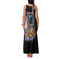 Personalized Japanese Koi Fish Ramen Family Matching Tank Maxi Dress and Hawaiian Shirt Aloha Shark Kakau Pattern LT9 - Polynesian Pride