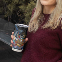 Personalized Japanese Koi Fish Ramen Tumbler Cup Aloha Shark Kakau Pattern