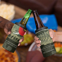 ANZAC Day We Remember 4 in 1 Can Cooler Tumbler Maori Silver Fern Camouflage Motif