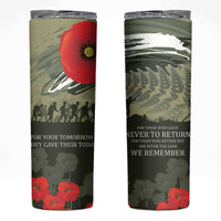 ANZAC Day We Remember Skinny Tumbler Maori Silver Fern Camouflage Motif LT9 Green - Polynesian Pride