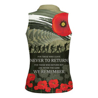 ANZAC Day We Remember Women Sleeveless Polo Shirt Maori Silver Fern Camouflage Motif LT9 - Polynesian Pride